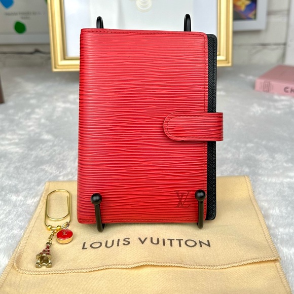 Louis Vuitton Red Epi Leather Agenda Planner PM with paperclip and dust bag - Picture 1 of 12